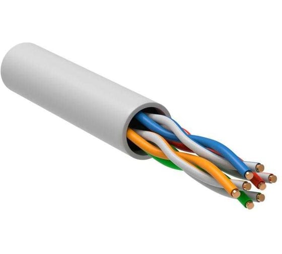 Кабель витая пара ELITRON U/UTP кат.5E 4х2х24AWG solid LSZH белый (м) E197-200 1
