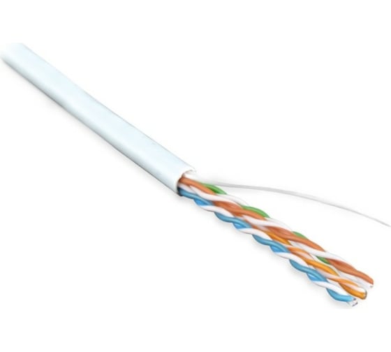 Кабель Hyperline UUTP4-C5E-S24-IN-LSZH-WH-305 (305 м) витая пара, неэкранированная U/UTP, категория 5e, 4 пары (24 AWG), одножильный (solid), LSZH, нг(А)-HF, -20C – +75C, белый 257784
