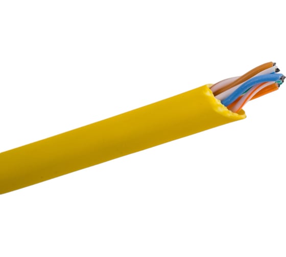 Кабель Hyperline UUTP4-C5E-S24-IN-LSZH-YL-100 (100 м) витая пара, неэкран. U/UTP, категория 5e, 4 пары 273514