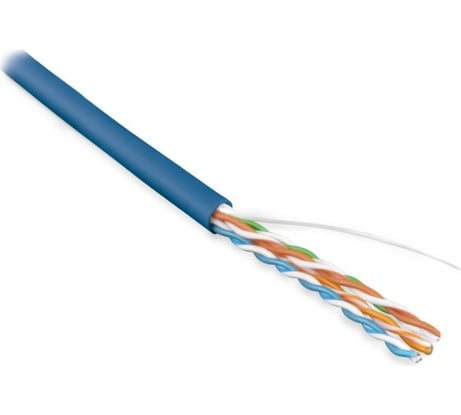 Кабель Hyperline UUTP4-C5E-S24-IN-LSZH-BL-305 (305 м) витая пара, неэкранированная U/UTP, категория 5e, 4 пары (24 AWG), одножильный (solid), LSZH, нг(А)-HF, -20C – +75C, синий 257780