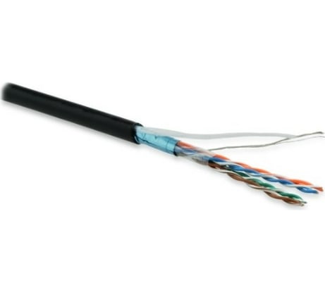 Кабель Hyperline FUTP4-C5E-P26-IN-LSZH-BK-100 (100 м) витая пара, экранированная F/UTP, категория 5e, 4 пары, черный 243626