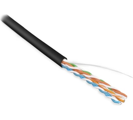 Кабель Hyperline UUTP4-C5E-S24-IN-LSZH-BK-305 (305 м) витая пара, неэкранированная U/UTP, категория 5e, 4 пары (24 AWG), черный 257734