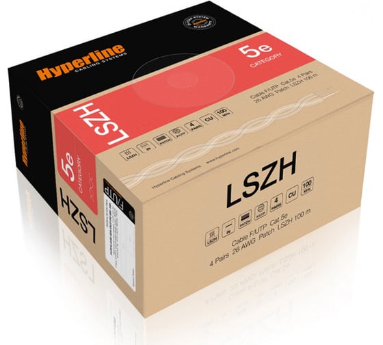 Кабель Hyperline FUTP4-C5E-P26-IN-LSZH-BL-100 (100 м) витая пара, экранированная F/UTP 243625