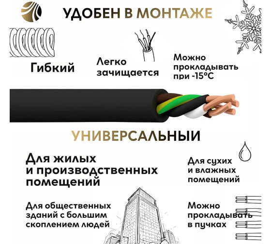Кабель ОРЕОЛ ППГ нг А-НF 4х2,5 - 0,66 кВ ГОСТ 100м 83124