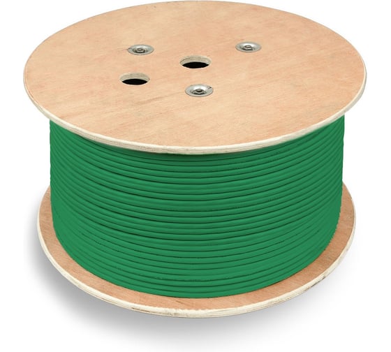 Кабель витая пара Cabeus экранированная FTP (F/UTP), категория 6, 4 пары FTP-4P-Cat.6-SOLID-LSLTx-GN 1
