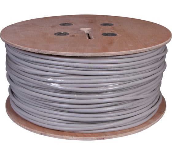 Кабель витая пара REXANT U/UTP, CAT 5е, PVC, 25PR, 24AWG, INDOOR, SOLID, серый, 305м, РФ 01-1013-R 1