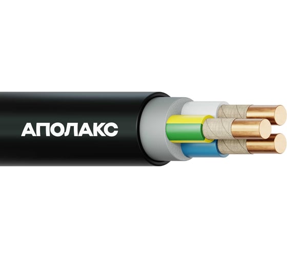 Кабель силовой АПОЛАКС ППГнг(А)-HF 3х6,0 ок (N,PE)-0,66 (300 м) 4687206954281 1