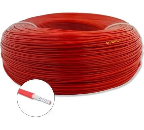 Провод монтажный ПРОВОДНИК МГШВ 1х0.5 мм2, красный, 200м BOZ480186L200 1