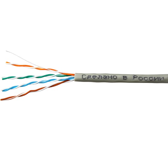 Кабель SkyNet Standart UTP indoor 4x2x0,48, медь FLUKETEST категории 5e одножильный 100м box серый CSS-UTP-4-CU/100