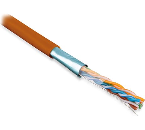 Кабель витая пара Hyperline FUTP4-C5E-S24-IN-LSZH-OR-305 (305 м) F/UTP, категория 5e, 4 пары 45528