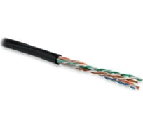 Кабель витая пара Hyperline UUTP4-C5E-S24-OUT-PE-BK-100 (100 м) неэкранированный U/UTP 49127