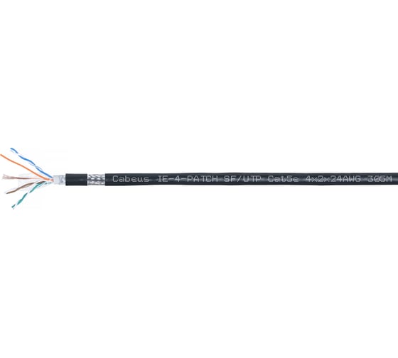 Кабель Cabeus Industrial Ethernet, экранированный SFTP (SF/UTP), категория 5e IE-4-PATCH SF/UTP Cat5e 4X2X24AWG