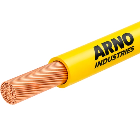 Провод силовой ARNO INDUSTRIES медный, 10м, ПуГВнг(А)-LS 1х1.5 желтый, гибкий, LS низкое дымо-газовыделение, для электромонтажа ТРТС 5829105