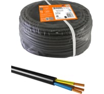 Провод TDM ELECTRIC ПВС 3х6 ГОСТ (100м), черный SQ0118-0382