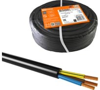 Провод TDM ELECTRIC ПВС 3х6 ГОСТ (50м), черный SQ0118-0366
