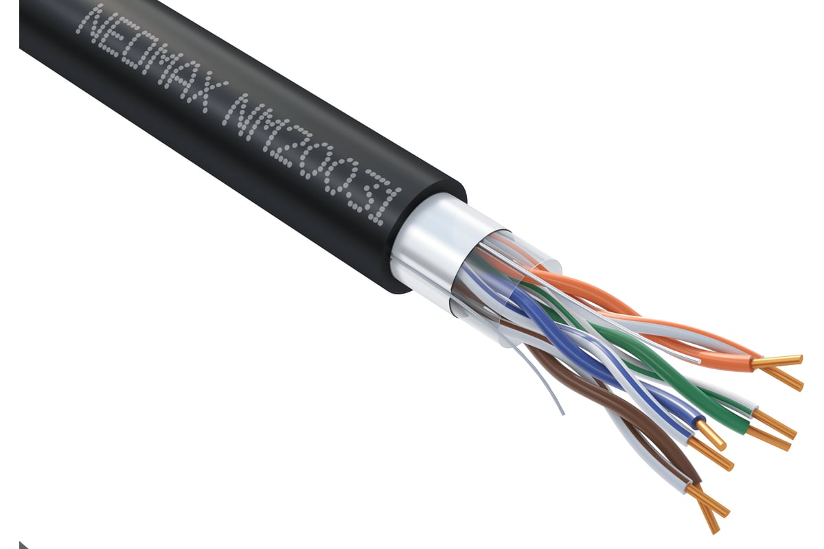 Кабель Neomax FTP cat.5e, 4 пары, 305м 0.52мм outdoor на катушке Медь ...