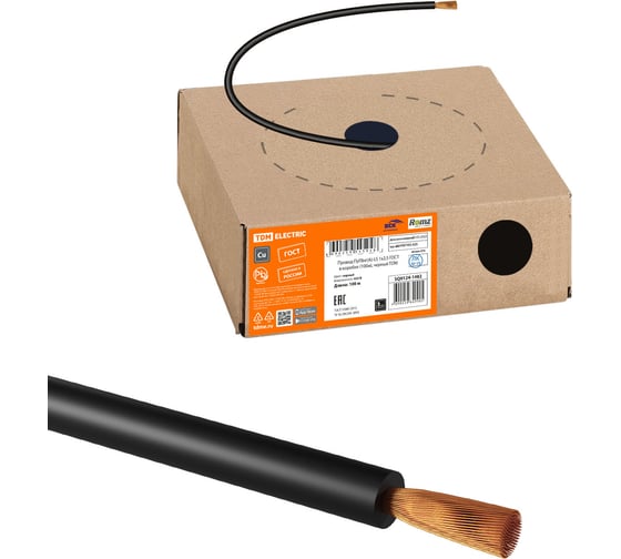 Провод TDM ELECTRIC ПуГВнг(А)-LS 1х2,5 ГОСТ в коробке (100м), черный SQ0124-1482 1