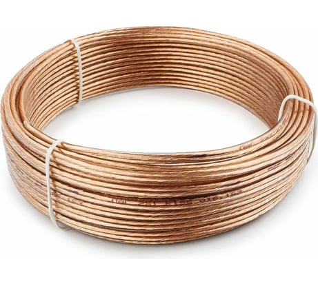 Акустический кабель Cablexpert 2x1.0мм2, медь, 15м, прозрачный с черн.пол., бухта, CC-TC2x1,0-15M