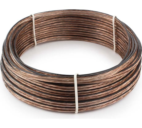 Акустический кабель Cablexpert, 2x1.0мм2, медь, 10м, прозрачный с черн.пол., бухта, CC-TC2x1,0-10M