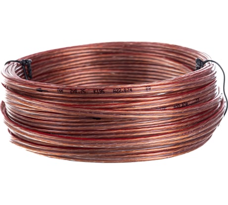 Акустический кабель Cablexpert прозрачный, 2x0.75мм2, медь, 15м, с красн.пол., бухта, CC-TC2x0,75-15M