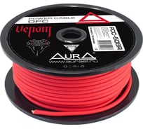 Кабель силовой AURA OFC, 8AWG/8мм2, 50м/катушка, красный PCC-508R
