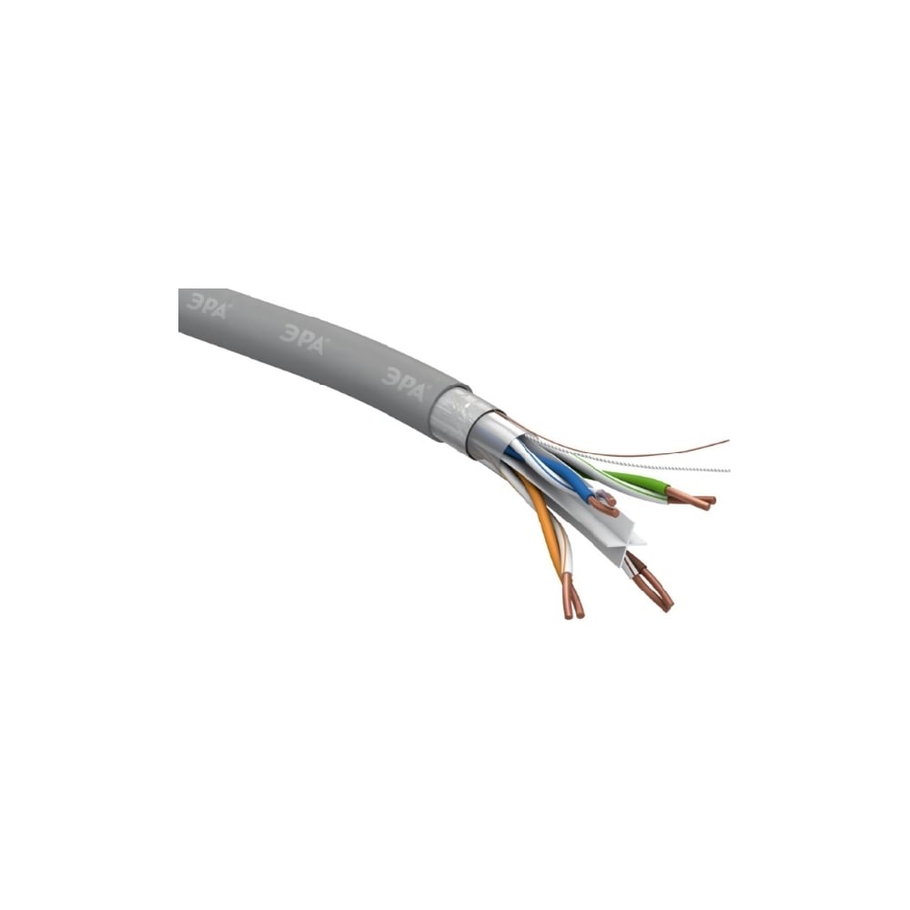 Кабель ЭРА витая пара F-4-PVC-6 F/UTP 4x2x23 AWG Cat 6 CU PVC 305 ...