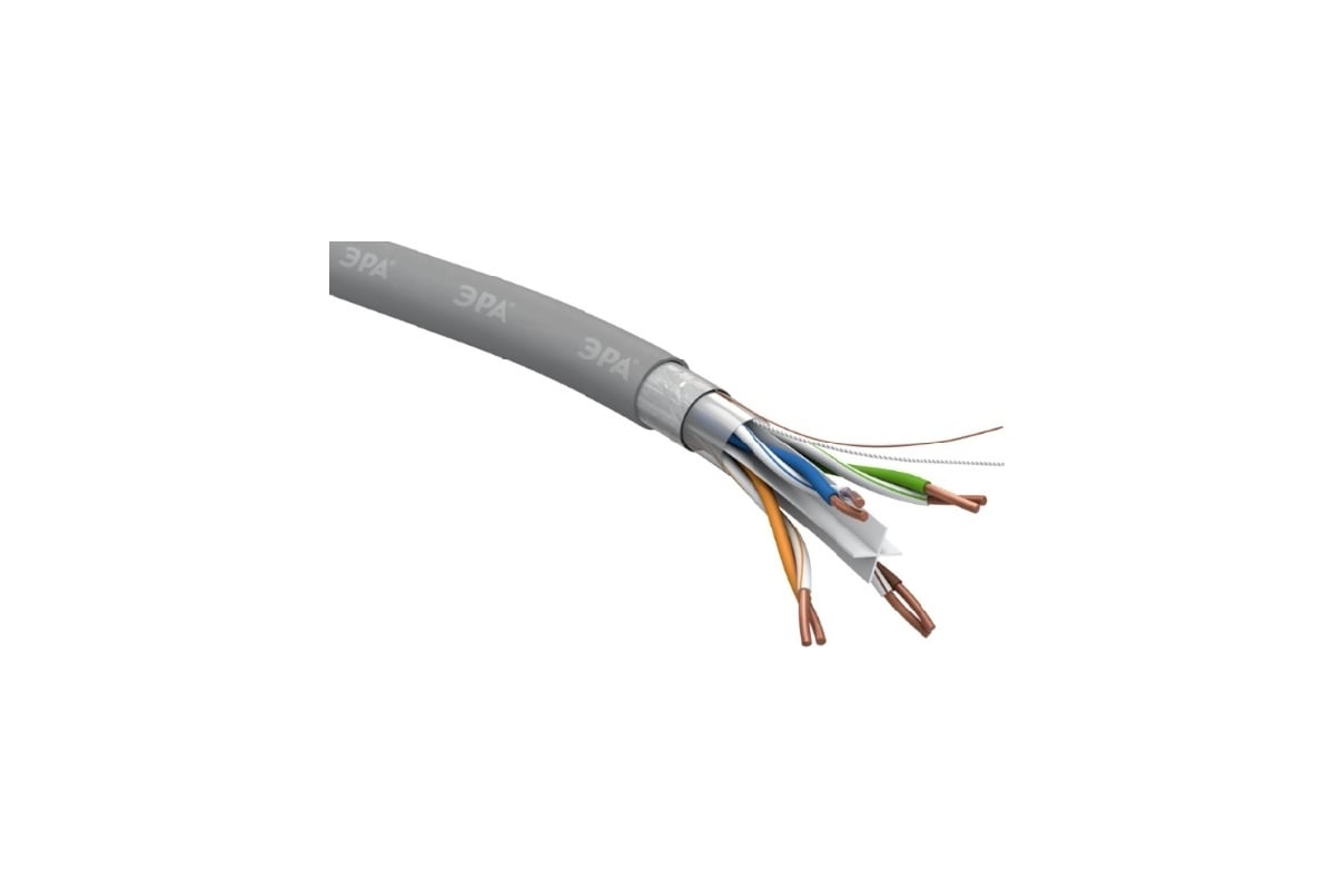 Кабель витая пара ЭРА U-4-PVC-6 U/UTP 4x2x23 AWG Cat 6 CU PVC 305 метров,  Б0053023