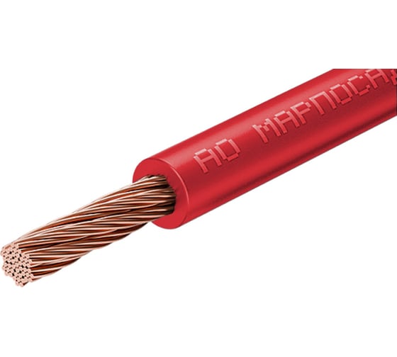 Провод ПУГВ 1x6мм2, 5м, красный МАРПОСАДКАБЕЛЬ ПУГВ6-5м-красный