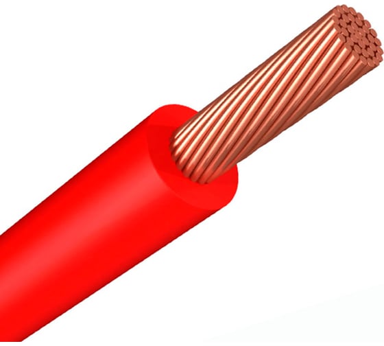 Провод МАРПОСАДКАБЕЛЬ ПУГВ 1x6мм2 , 2м, красный ПУГВ6-2м-красный 1