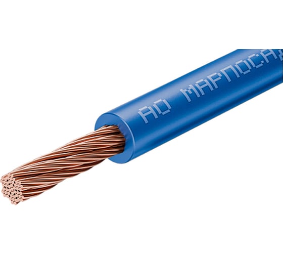 Провод ПуГВнг(A)-LS 1x6мм2, 2м, голубой МАРПОСАДКАБЕЛЬ ПуГВнг(A)-LS6-2м-голубой