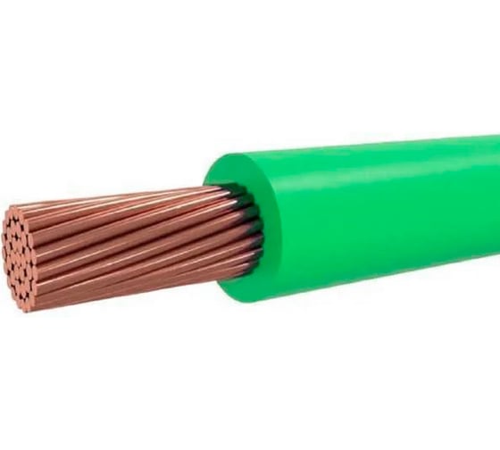 Монтажный провод АО "ЗАВОД "ЧУВАШКАБЕЛЬ" НВ 1х1.5, 4, 600В, зеленый (30 м) ГОСТ ПR1070XЗ0000003 1