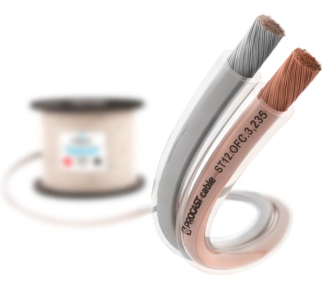 Акустический Hi-Fi кабель, 12 AWG (2х3,235 мм), OFC медь, прозрачный, 50 м, ST 12.OFC.3,235 PROCAST cable НФ-0001323