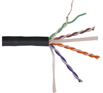 Кабель LANMASTER U/UTP, 4 пары, Кат. 6, с перегородкой, 550Mhz, LSZH, нг(A)-HF, черный, 305 м LAN-6EUTP-HFLT-BK
