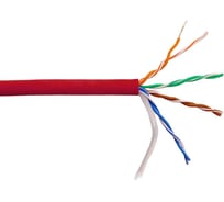 Кабель LANMASTER UTP, 4 пары, Кат. 5e, нг(А)-HFLTx, красный, 305м в кат., LAN-5EUTP-HFLT-RD