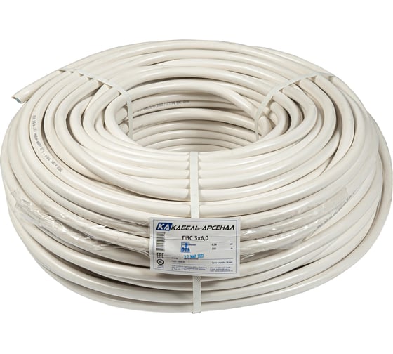 Провод ПВС Кабель-Арсенал 3х6,0 ГОСТ - 100 м KARS-51651