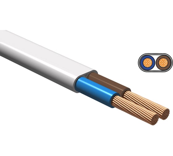 Шнур iTOK ШВВП 2х0,5 ГОСТ белый (300 метров) i-KPP-SHVVP-205-300-W