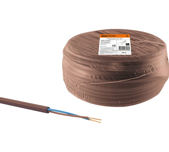 Провод TDM ELECTRIC ПВС, 2х2,5, ГОСТ, 100м, коричневый, "ЭКО" SQ0119-0072