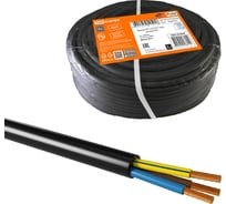 Провод TDM ELECTRIC ПВС, 3х4, ГОСТ, 30м, черный SQ0118-0349