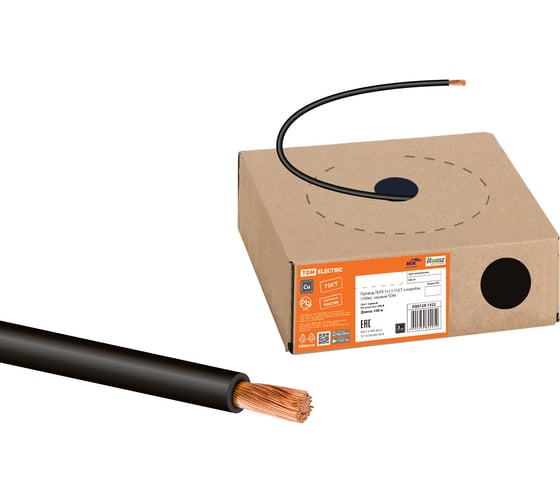 Провод TDM ELECTRIC ПуГВ 1х1,5 ГОСТ, в коробке 100м, черный SQ0124-1422