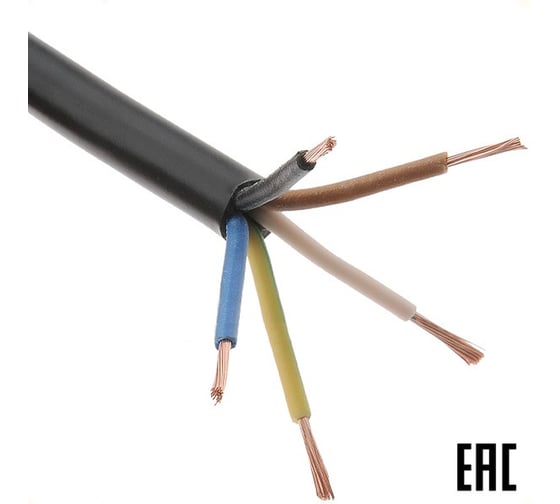 Электропровод бухта MW ПВС (ГОСТ) 5х0,75 чёрный 100м 100м