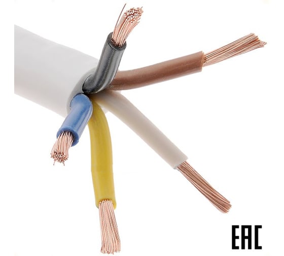 Электропровод бухта MW ПВС (ГОСТ) 3х6 белый 100 100