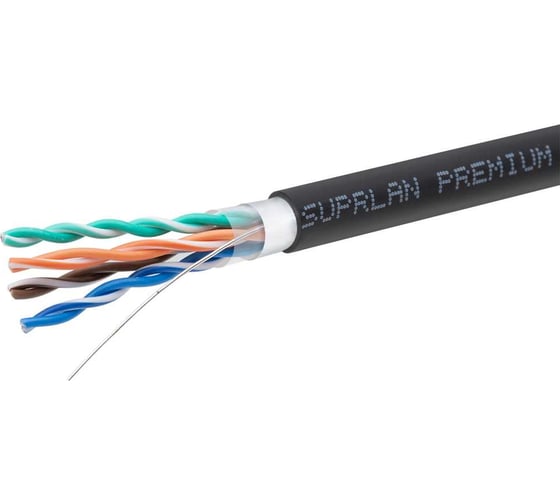 Кабель SUPRLAN Premium F/UTP Cat.5e 4x2x0,52 Cu LSZH нг(А)-HF UV In./Out 305м 01-1039-1