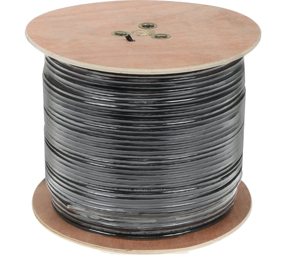 Кабель 5Bites FTP/SOLID/6CAT/CCAG/PE/BLACK/OUTDOOR/MESSENGER/DRUM/305M FS6570-305APE-M