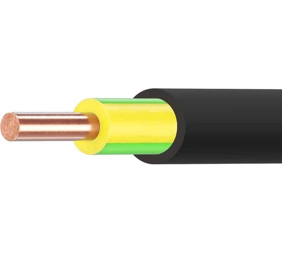 Кабель АЛЬФАКАБЕЛЬ ВВГнг(А)-LS 1х10 мм ГОСТ 100 м желто-зеленый 05694