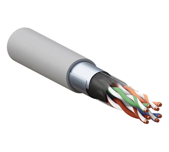 Кабель витая пара EKF TERACOM PRO Cat.5E F/UTP 4 пары solid 24AWG оболочка LSZH нг(А)-HF цвет серый (упак. 305м) TRP-5EFTP-04LSH-GY-IN3