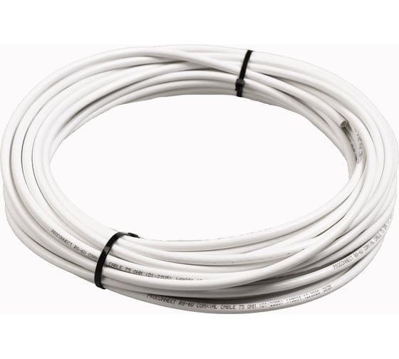 Коаксиальный кабель TWIST RG-6U, 75 Ом CCA, оплетка AL, белый, 30м TWCS-COAX-RG6-CСS-48-30