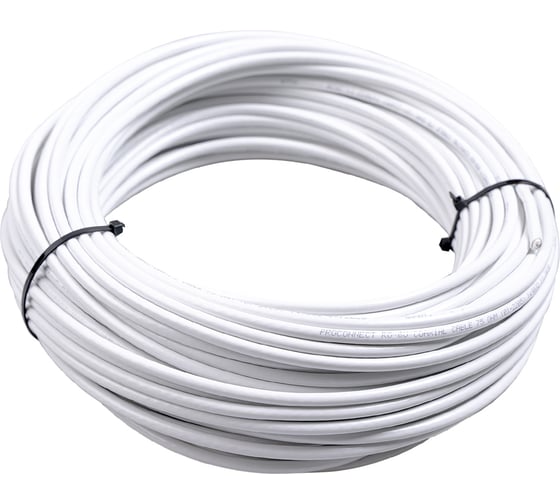 Коаксиальный кабель TWIST RG-6U, 75 Ом CCA, оплетка AL, белый, 50м TWCS-COAX-RG6-CСS-48-50