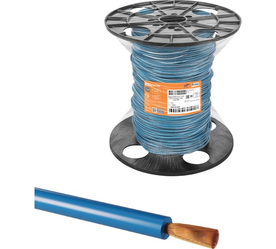 Провод TDM ELECTRIC ПуГВнг(А)-LS 1х10 ГОСТ на катушке (150м), синий SQ0124-1872