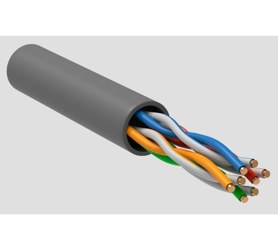 Кабель связи ITK витая пара U/UTP кат.5е 4х2х24AWG solid LSZH 305м серый LC1-C5E04-121