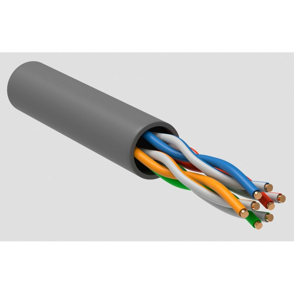 Кабель связи GENERICA витая пара U/UTP кат. 5E 4 пары PVC 1м серый 100м ...